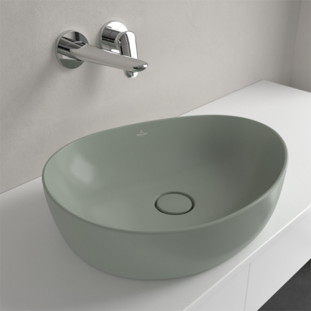 Lavoar pe blat, Villeroy & Boch, Antao 51 cm, oval, verde mat [3]