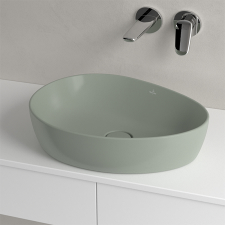 Lavoar pe blat, Villeroy & Boch, Antao 51 cm, oval, verde mat [5]