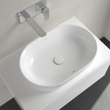 Lavoar pe blat, Villeroy & Boch, Architectura, oval, 60 x 40 cm, cu preaplin, alb [1]
