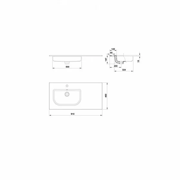 Lavoar pe mobilier Gala MID 91 cm [1]