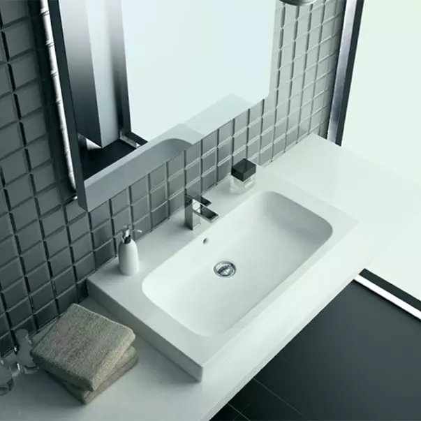 Lavoar pe mobilier Geberit Modo alb lucios 100 cm [3]