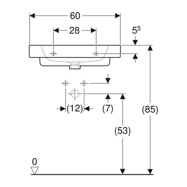 Lavoar pe mobilier Geberit Modo alb lucios 60 cm [5]