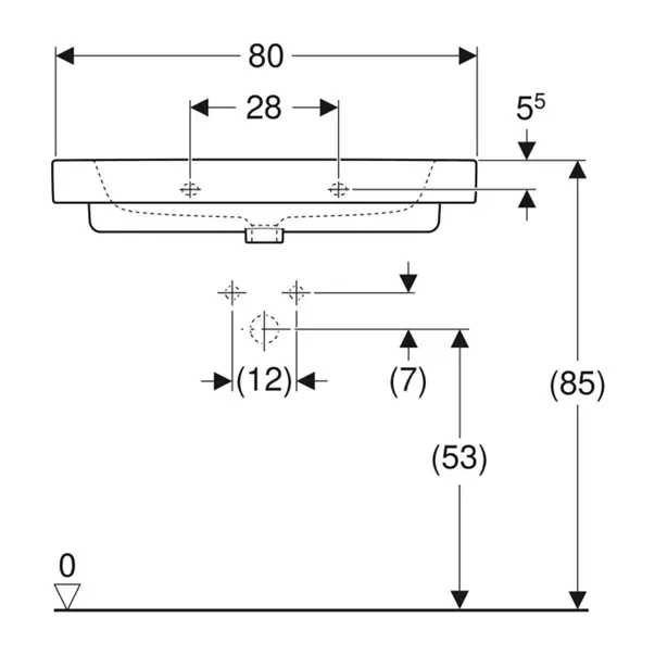 Lavoar pe mobilier Geberit Modo alb lucios 80 cm [5]