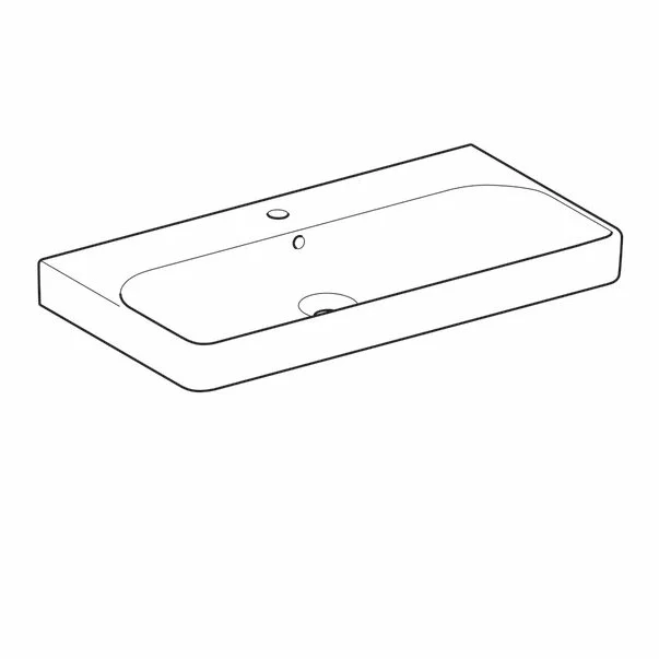 Lavoar pe mobilier Geberit Smyle Square 90 cm cu orificiu baterie [2]