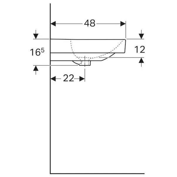 Lavoar pe mobilier Geberit Smyle Square 90 cm fara orificiu baterie [2]