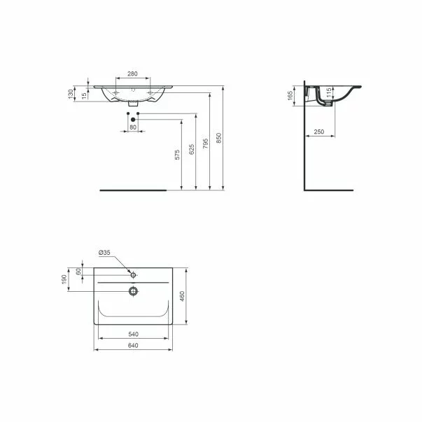 Lavoar pe mobilier Ideal Standard Connect Air 64x46 cm alb [1]