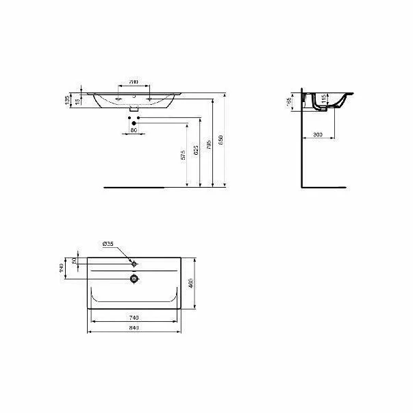 Lavoar pe mobilier Ideal Standard Connect Air 84x46 cm [1]