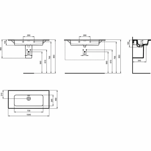 Lavoar pe mobilier Ideal Standard Strada II 104 cm [1]