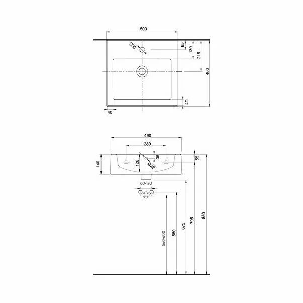 Lavoar pe mobilier Kolo Twins 50x46 cm [3]