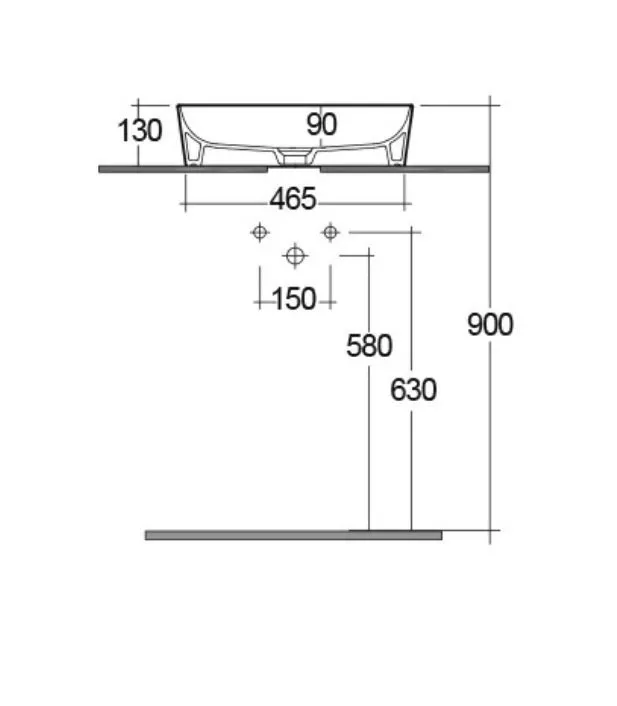 Lavoar Rak Feeling HAR105505A, 500 x 360 mm, montare pe blat, ceramica sanitara, lucios, bej [1]