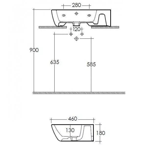 Lavoar Rak One ONWB00004, 650 x 430 mm, montare pe perete, preaplin, ceramica sanitara, alb [1]