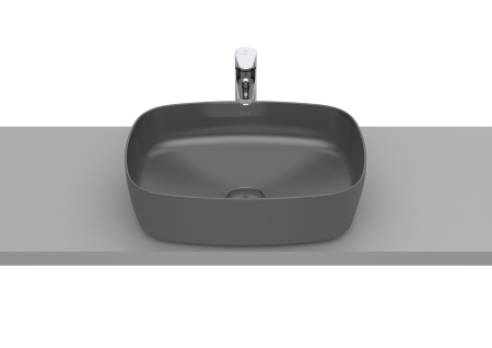 Baie - Lavoar Roca A327500640, 500 mm, 370 mm, 140 mm, 1 cuve, suprafata antiaderent, pe blat, interior zona montaj, Antracit