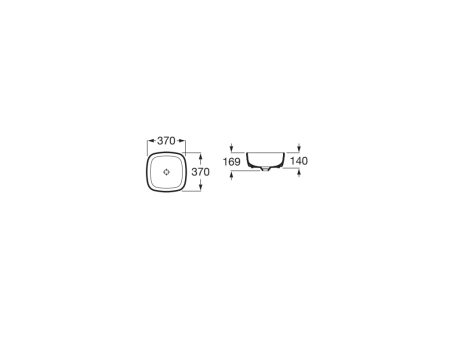 Lavoar Roca A327502650, 370 mm, 140 mm, 1 cuve, suprafata antiaderent, pe blat, fara nr orificii baterie, Bej [1]
