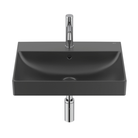 Baie - Lavoar Roca A327685080, 550 mm, 460 mm, 160 mm, 1 cuve, 1 nr orificii baterie, pe perete, interior zona montaj, Negru