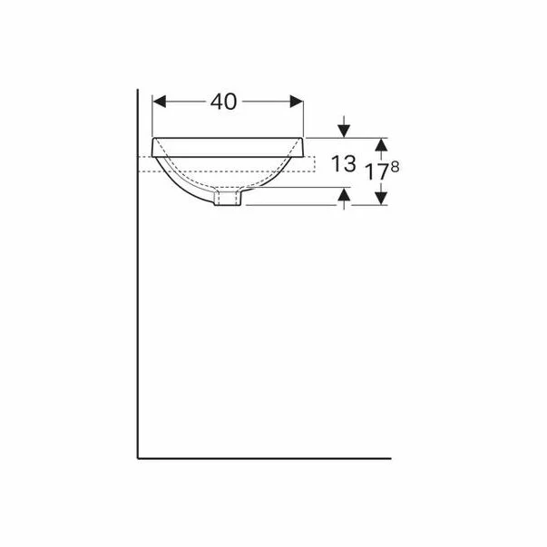 Lavoar semiincastrat Geberit Variform oval cu preaplin 50x40 cm [2]