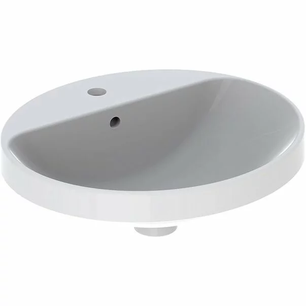Lavoare pe blat - Lavoar semiincastrat Geberit Variform oval cu preaplin 50x45 cm