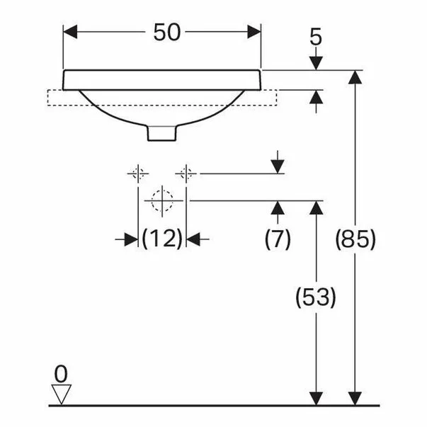 Lavoar semiincastrat Geberit Variform oval cu preaplin 50x45 cm [1]