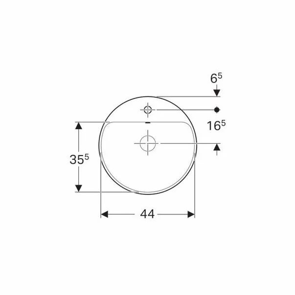 Lavoar semiincastrat Geberit Variform rotund cu preaplin 48 cm [2]