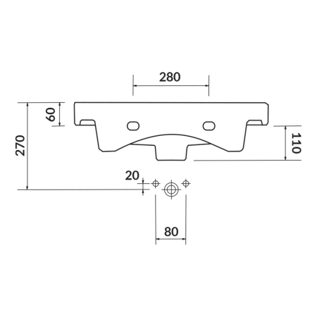 Lavoar slim pentru mobilier, Cersanit, Moduo, 60 x 38 cm, alb [2]