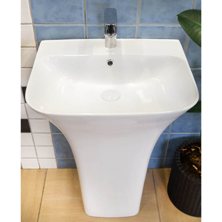 Lavoar stativ, Fluminia, Aramis 55, back-to-wall, alb [4]