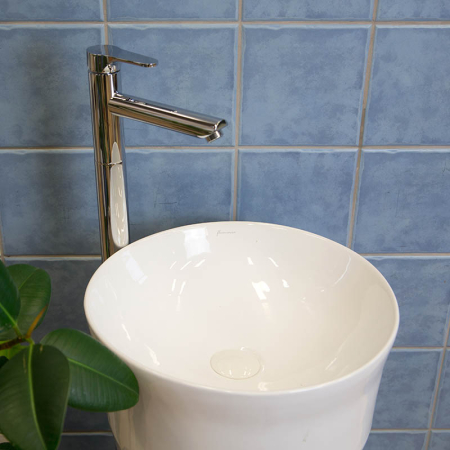 Lavoar stativ, Fluminia, Novicia, rotund, alb [5]