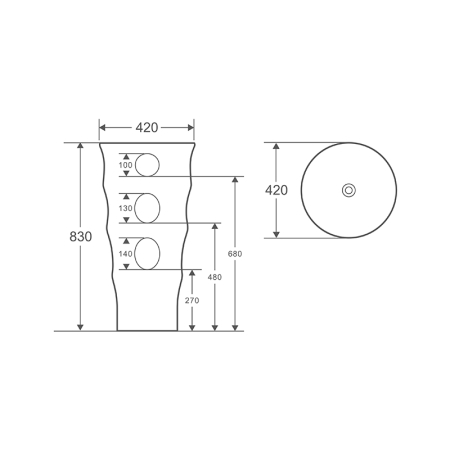 Lavoar stativ, Fluminia, Novicia, rotund, alb [2]