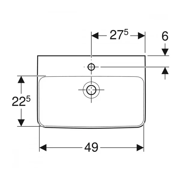 Lavoar suspendat Geberit Selnova Compact alb cu orificiu baterie [1]