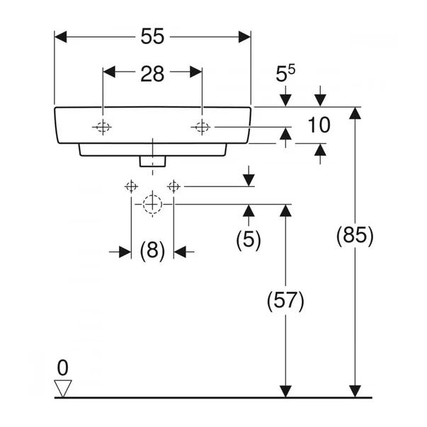 Lavoar suspendat Geberit Selnova Compact alb cu orificiu baterie [2]
