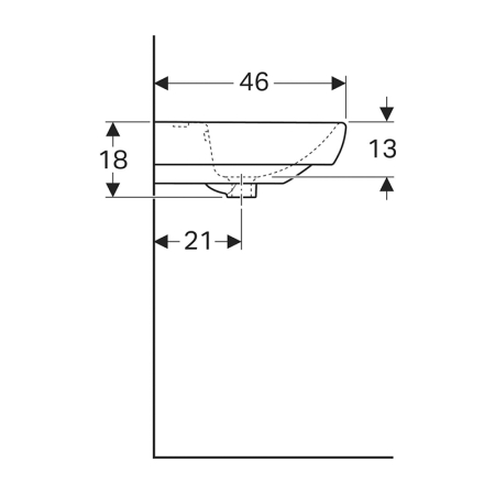 Lavoar suspendat, Geberit, Selnova Square, 60 cm, alb [3]