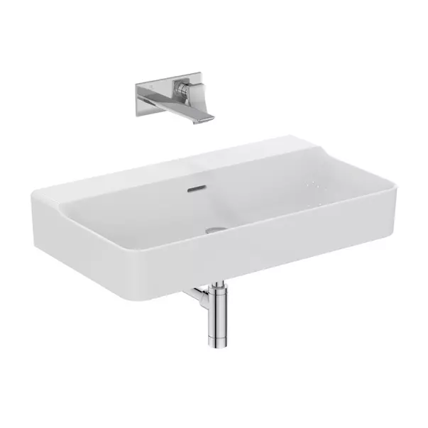 Lavoar suspendat Ideal Standard Atelier Conca 80 cm alb lucios cu orificiu preaplin [5]