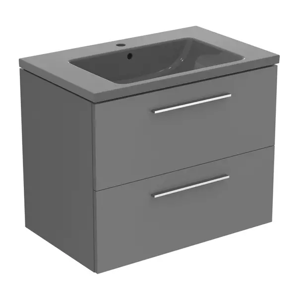 Lavoar suspendat Ideal Standard i.life B gri lucios 81 cm cu orificiu baterie si preaplin [8]