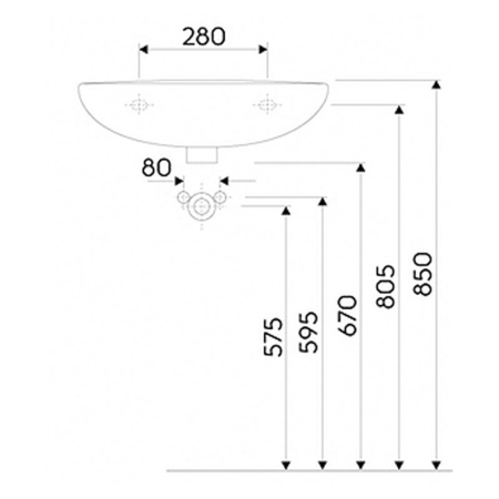Lavoar suspendat Kolo, Idol, 55 cm, alb [2]