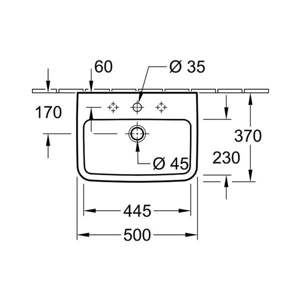 Lavoar suspendat Villeroy&Boch O.Novo 50 cm alb [1]