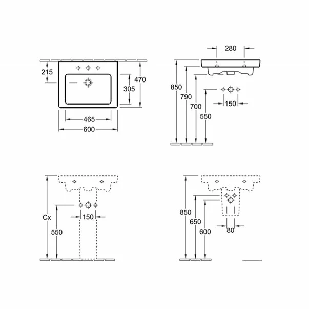 Lavoar suspendat Villeroy&Boch Subway 2.0 dreptunghiular [4]