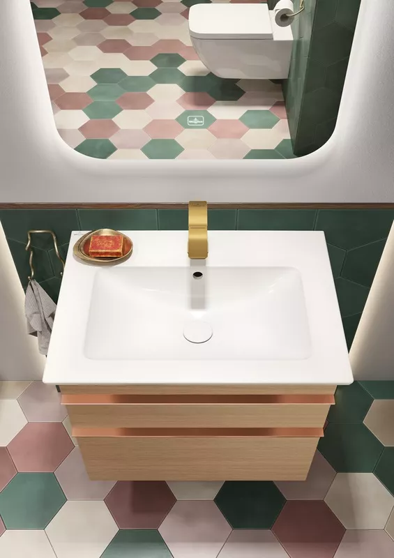 Lavoar Villeroy and Boch Venticello, pe perete/blat, 60 x 50 cm, alb, 41246001 [8]