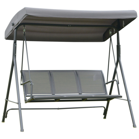 Gradina & balcon -  leagan 3 locuri, cu acoperis, 178x111x155cm gri