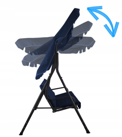 Leagan balansoar gradina Alghero, 3 locuri, 220kg, albastru [5]