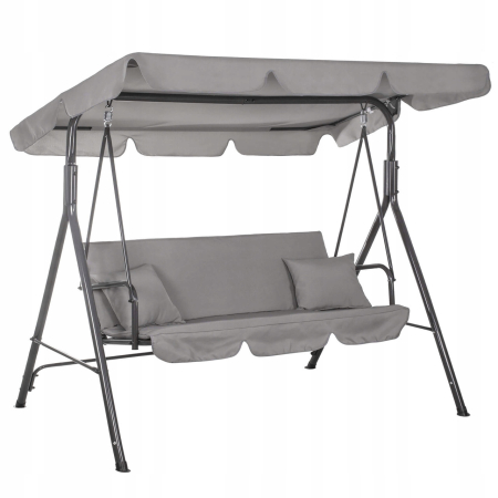 Leagan Balansoar Sersimo Luna GS13S cu Pernite pentru Terasa sau Gradina, 3 locuri, 220kg, gri [1]