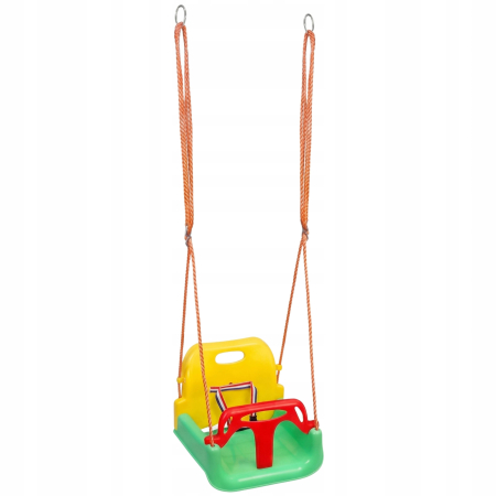 Leagan copii tip scaun, cu spatar, sistem blocare si centura siguranta, pana la 45 kg, 42x38x41 cm, multicolor [1]