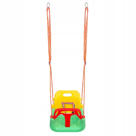 Leagan copii tip scaun, cu spatar, sistem blocare si centura siguranta, pana la 45 kg, 42x38x41 cm, multicolor [3]