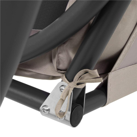 Leagan de gradina 190x115x176 cm, pentru 3 persoane, copertina reglabila, perne incluse, cadru otel si material impermeabil, bej [12]