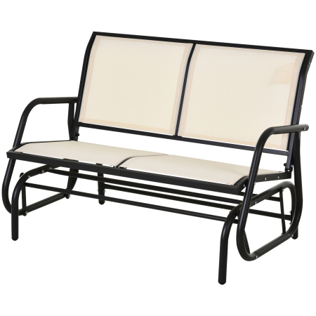 Mobilier gradina si terasa -  Leagan de Gradina cu 2 Locuri din Metal si Tesatura Transpiranta Bej