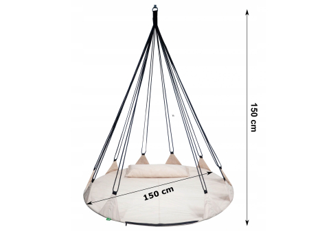 Leagan de gradina XXL Sersimo, suspendat tip pat, 150cm, bej [2]