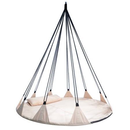 Gradina & balcon - Leagan de gradina XXL Sersimo, suspendat tip pat, 150cm, bej