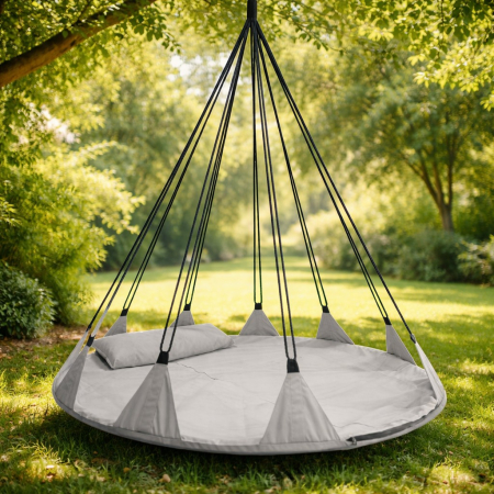 Gradina & balcon - Leagan de gradina XXL Sersimo, suspendat tip pat, 150cm, gri