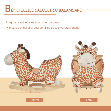  Leagan din lemn in forma de girafa, 60x33x45 cm [6]