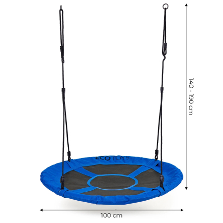 Leagan gradina tip cuib, diametru 100 cm, reglabil pe inaltime, maxim 150 kg, albastru [6]