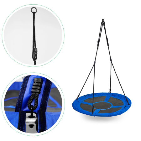 Leagan gradina tip cuib, diametru 100 cm, reglabil pe inaltime, maxim 150 kg, albastru [4]