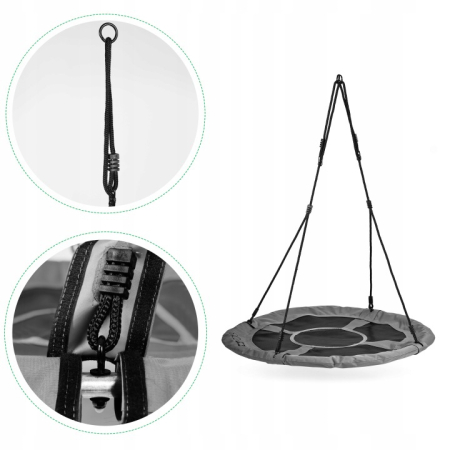 Leagan gradina tip cuib, diametru 100 cm, reglabil pe inaltime, maxim 150 kg, gri [2]