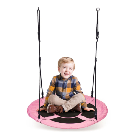Leagan gradina tip cuib, diametru 100 cm, reglabil pe inaltime, maxim 150 kg, roz [4]